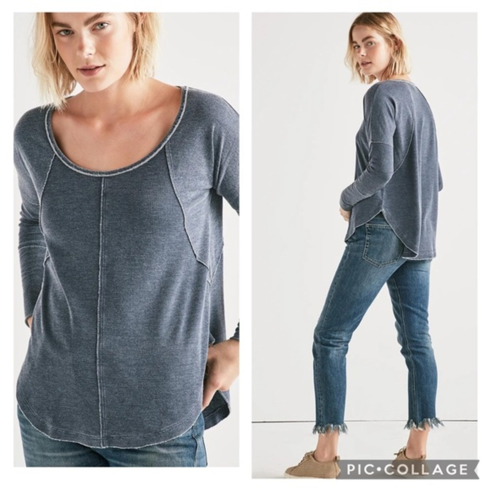 Lucky Brand Exposed Seam Long Sleeve Thermal Sz Large - Picture 1 of 11